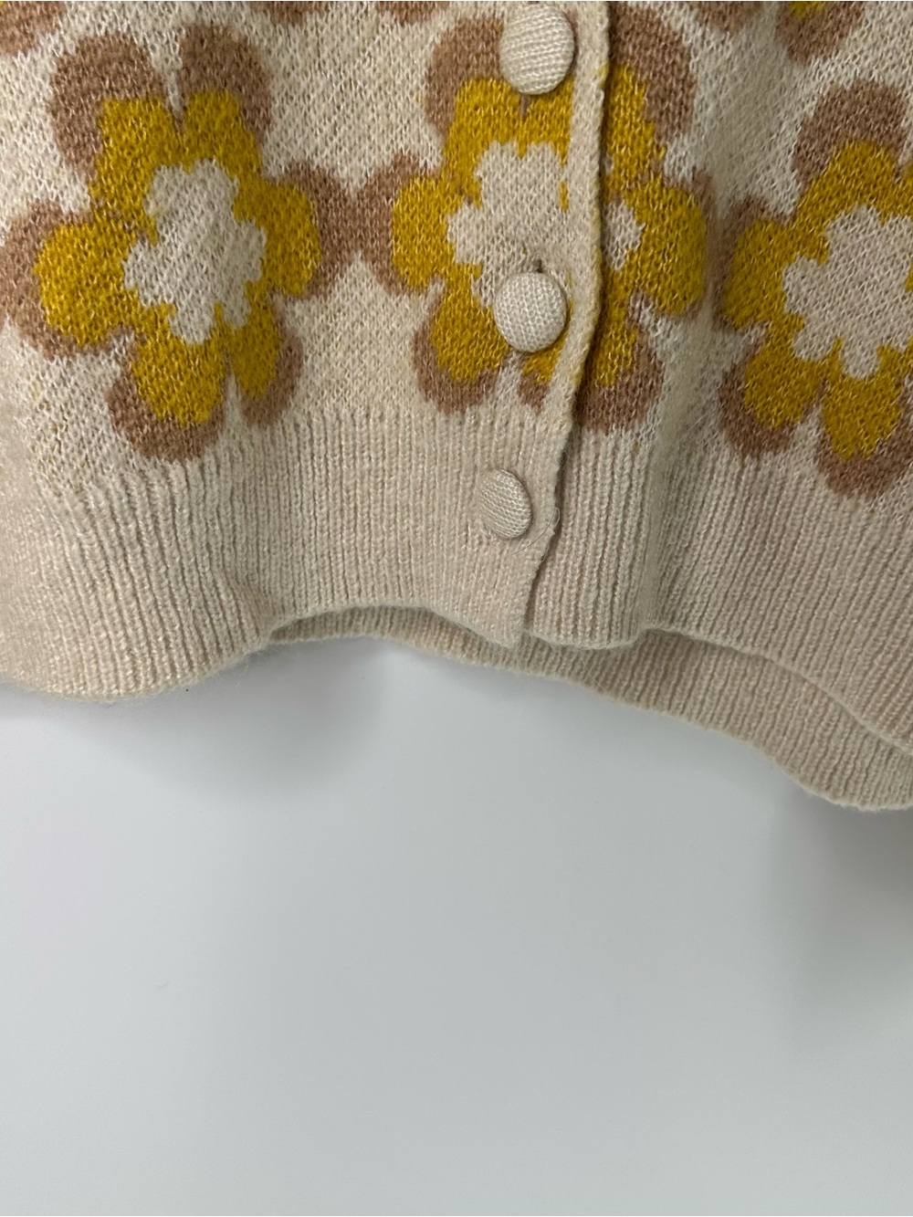 Industry Republic Retro Daisy Floral Cropped Cardigan Sweater M - Picture 9 of 9
